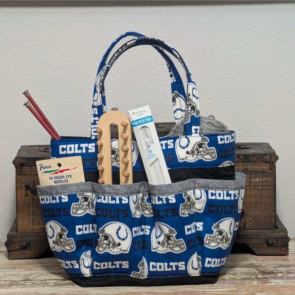 Hand Crafted Indianapolis Colts Tote/Bingo Bag